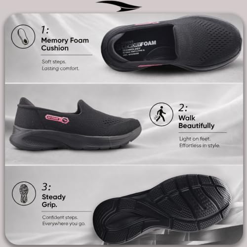 Image of ASIAN Style Walk-31 Women's Walking Shoes | Ultra-Lightweight Slip-On Shoes with Knit Mesh, Arch Support | Flexible Sole & All-Day Comfort for Daily Use
