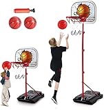 🏀 DISEÑO ESTABLE ACTUALIZADO - Versión mejorada, más estable y duradera. Nuestro marco de soporte de aro de baloncesto se reemplaza con un tubo cuadrado grueso, cada punto de conexión se fija con 2 tornillos, muy estable.