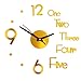 Produktbild Fusiontec 3D DIY Wanduhr Acryl Spiegel Oberfläche Dekoration Wanduhr für Wohnzimmer Schlafzimmer Büro 40,6 cm Gold