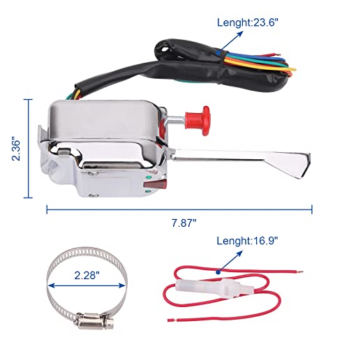 Obaee Turn Signal Switch, 12V Universal Street Hot Rod Turn Signal Switch Heavy Duty Vintage Car Truck Compatible With Ford, Buick, Gmc, 7 Wire #TOP2
