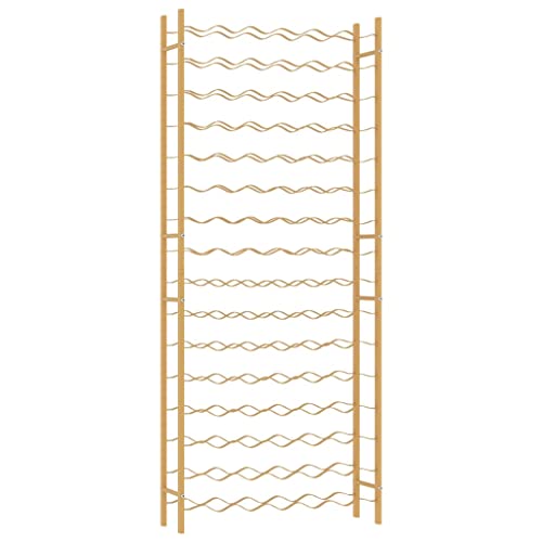 vidaXL Elegant Gold Metal Wine Rack - Freestanding Bottle Holder, Stores 96 Bottles, for Modern Home Bar/Kitchen Storage - 25.2