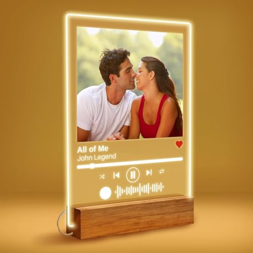 Custom Song Plaque Acrylic - Custom Music Plaque Last Minute Gift for Boyfriend, Valentines Day
