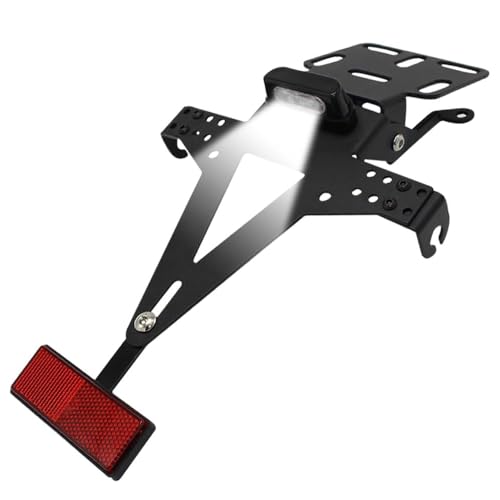 Kennzeichenhalter Motorrad Metall Motorrad Kennzeichenhalter Universal Motorrad Kennzeichenhalter mit LED-Licht Einstellbarer Winkel Kennzeichenhalter Motorrad mit Kennzeichenbeleuchtung für Meiste