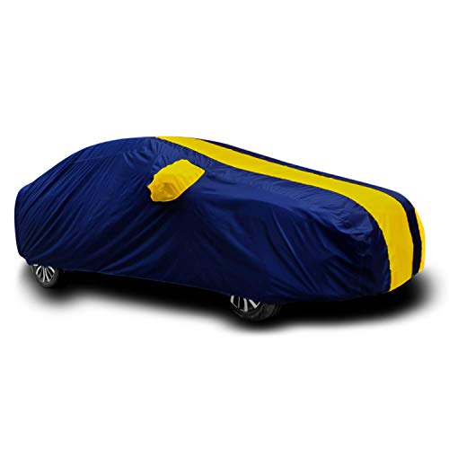 Image of Waterproof Car Cover with Ultra Surface Body Protection (Yellow Stripes) (Maruti Suzuki WagonR Stingray)