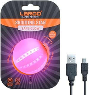 LaRoo LED Dog Ball, Dog Toys Silicon Glowing LED Dog Ball with USB Rechargeable Glow in the Dark Dog Ball Teeth Cleaner Training Ball for Dogs (Purple)