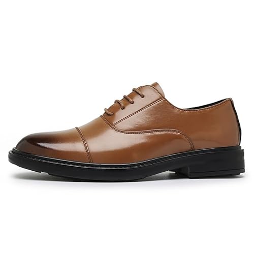 Sapatos sociais oxford para homens, cadarço, bico fino, couro vegano, sapatos derby, cor sólida, ant