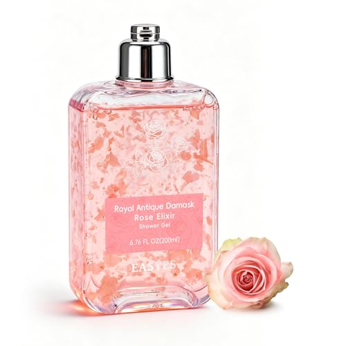 Easyes Rose Elixir Duschgel für Damen – Feuchtigkeitsspendendes Shower Gel mit Dreifacher Rosen-Formel, Natürliche Reinigung & Sanfter Schaum, Reichhaltige Ölpflege, 200ml
