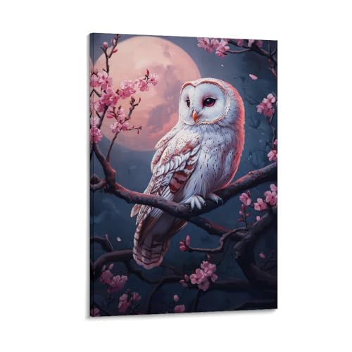 Impression sur toile chouette murale decoration pour salon chaleureux