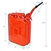 AMZSTAN 20 L Heavy-Duty Steel Drum with Flexible Pour Extension, Sealed Industrial Liquid Container with Locking Pin, Leak-Resistant Metal Storage Barrel for Workshop, Garage, Automotive (Red, 3Pack)