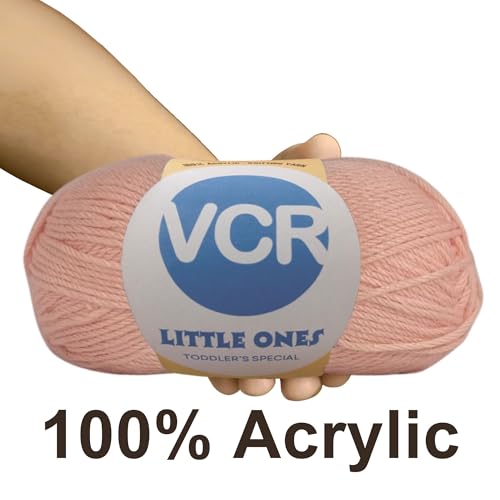 Image of VCR Pastel Pink Yarn, 100 Grams Hank, 190 Meters Length, Acrylic Ball for Crochet and Knitting, Soft Crosia Threads, Pack of 1 Yarn, Suitable for DIY Crafts
