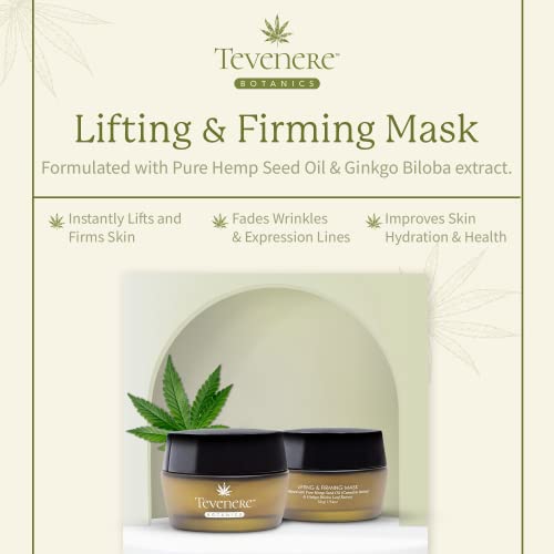 Tevenere Botanics Lifting & Firming Mask, Formulated With Pure Hemp Seed Oil & Ginkgo Biloba Extract - Fades Wrinkles & Expression Lines, Removes Skin Impurities, Firms & Brightens Skin #TOP1