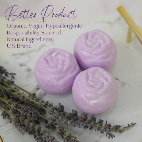 EvolutionUSA Lavender Dreams Bath Bombs for Women, 12 Organic Flower Bath Bombs, Soft Lavender Bath Bombs, Womens Bath Bombs Gift, Lush Bath Bombs for Girls, Relaxing Bathbombs, Bath Balls - Image 4