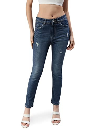 Image of SHOWOFFFF Women Slim Fit Jeans | Denim Jeans for Womens | Mid-Rise Regular Length Jeans for Women's