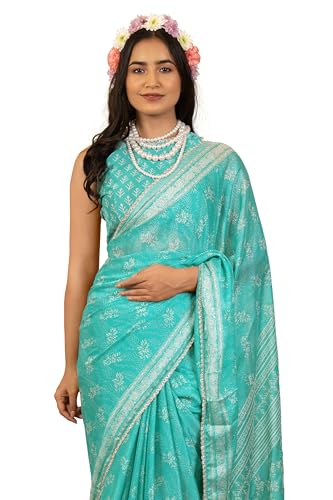 Image of MIRCHI FASHION Women Saree Leheriya Print Chiffon | Lightweight Traditional Sari for Farewell and Wedding Ceremonies with Unstitched Blouse Piece
