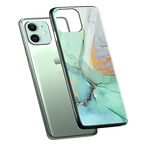 Image of COLORflow Back Cover Compatible with iPhone 11 | Green Marble | Shockproof TPU Bumper Cover with Camera Protection Back Cover Compatible with iPhone 11