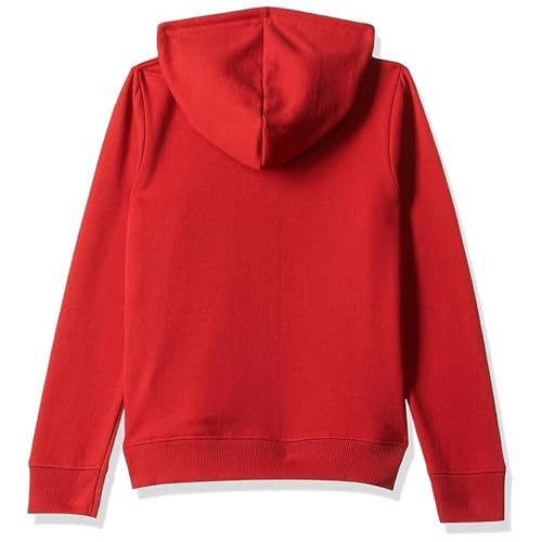 Image of Solid Cotton Fleece Girls Hooded Neck Sweatshirt with Kangaroo Pocket