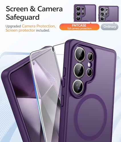 Image of FNTCASE for Samsung Galaxy S24 Ultra Case: [Fit for Magsafe] [Full Camera Protection] Translucent Matte Cases with [Screen Protector] Military Grade Shockproof Protective Phone Cover
