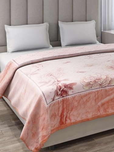 Image of Monte Carlo Double Bed Heavy Winter Blanket (160 X 220) Roman Plus 1 Ply Super Soft 550 GSM | 3 KG, (240x220 CM), Peach