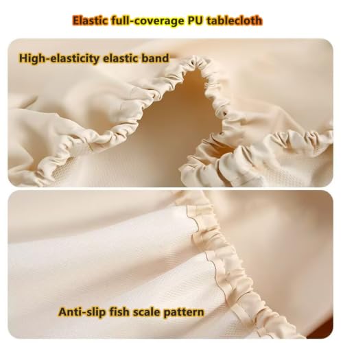 Nappe ronde extérieure blanche 60cm élastique pour table de jardin - 6