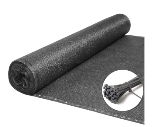 WDB - Sichtschutz Zaun - Garten-Sichtschutz - Schattennetz Zaunblende Sonnenschutz Tennisblende 140g/m² - Feuchtigkeitsbeständig UV-beständig - Regen- und Schneebeständig - 150 cm hoch - Grau