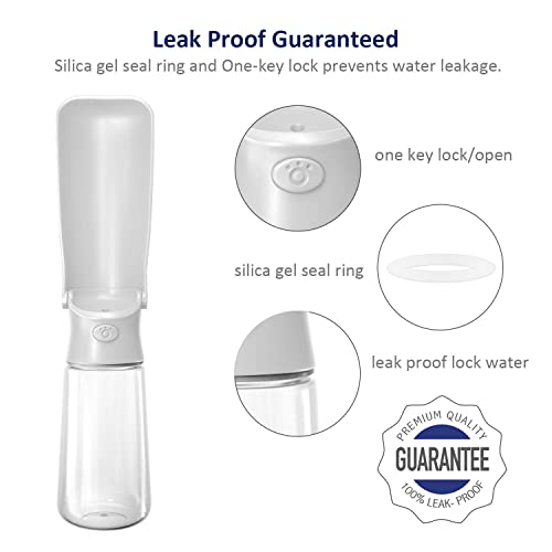 Image of WePet Foldable Portable Dog Water Bottle Puppy Water Dispenser with Drinking Feeder, 19 OZ, High-Temperature Resistant Leak Proof for Pets Outdoor Walking, Hiking, Travel, Food Grade Plastic BPA Free