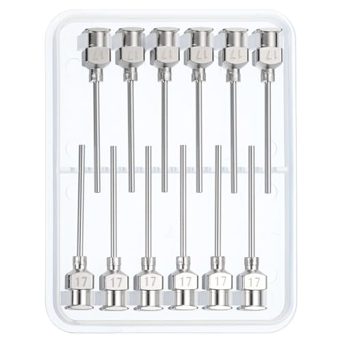 Puntas de aguja 17Ga de 1 pulgada ideales para recarga de tinta y dosificación en laboratorios