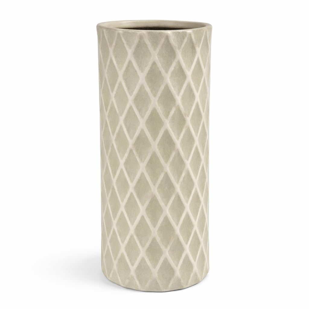 PORTAOMBRELLI CERAMICA LAVORATO PANNA 23X51 CM ACCESSORI ARREDO CASA INGRESSO