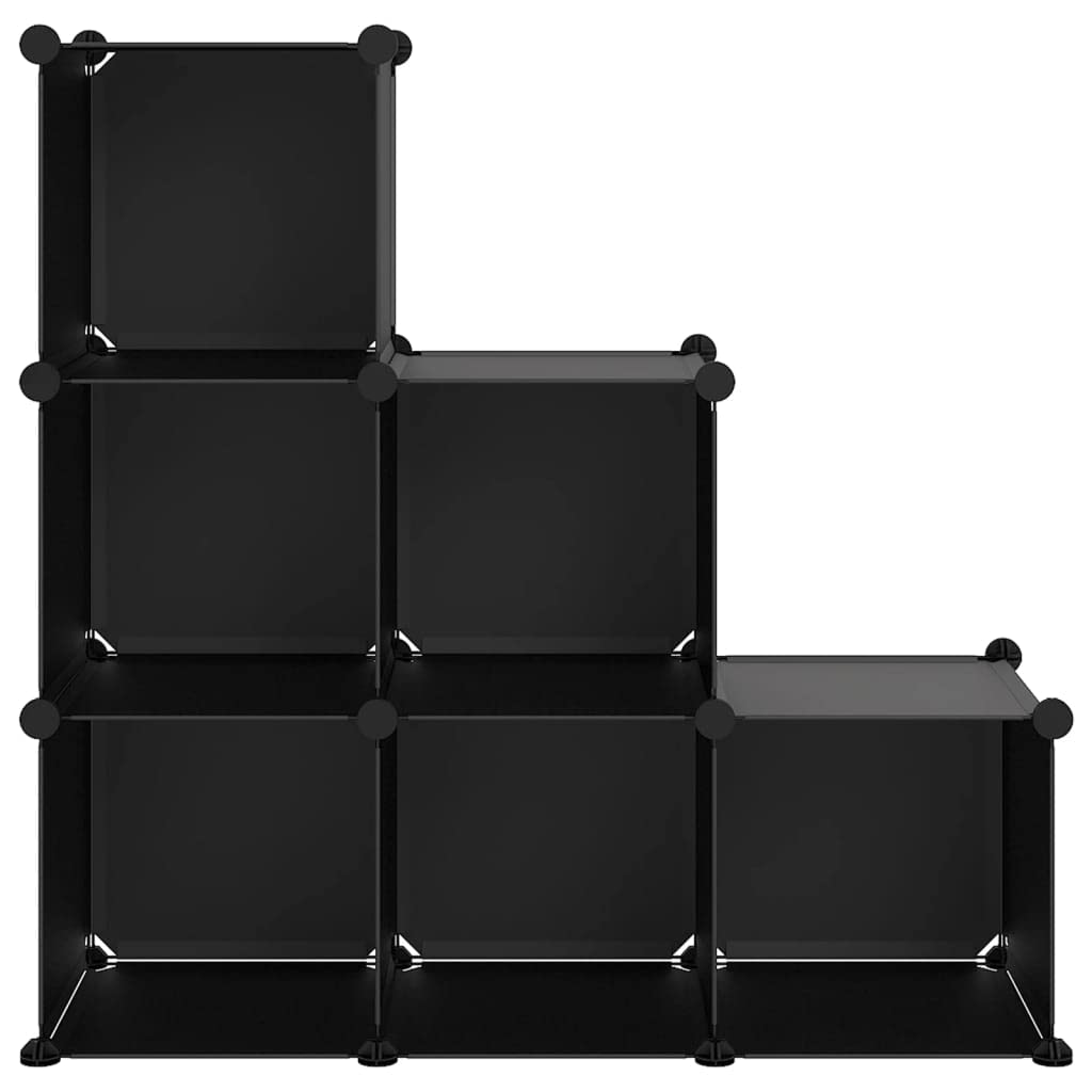 Estantería modular de 6 cubos de plástico PP con marco de acero, impermeable y ahorra espacio para oficina, apartamento y habitación de estudiantes, fácil de montar con mazo de madera