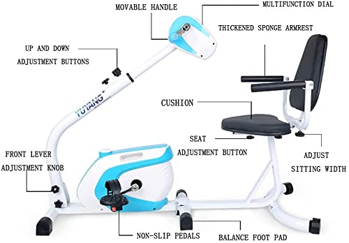 Image of Electric Rehabilitation Exercise Bike Machine, Bike Magnetic Control Home Ultra-Quiet Weight Loss Fitness Equipment Exercise Bike for Hand Arm Knee Leg Mini Cycling (Col