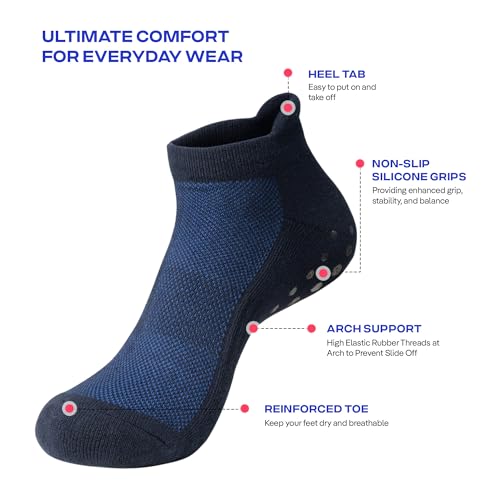 Image of CoolMate Mens Grip Socks, Non Slip Athletic Socks for Pilates, Yoga