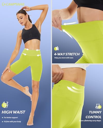 Image of CAMPSNAIL Workout Biker Shorts Women - 3 inch /5 inch /8 inch High Waisted Tummy Control Spandex Booty Volleyball Shorts for Yoga Dance