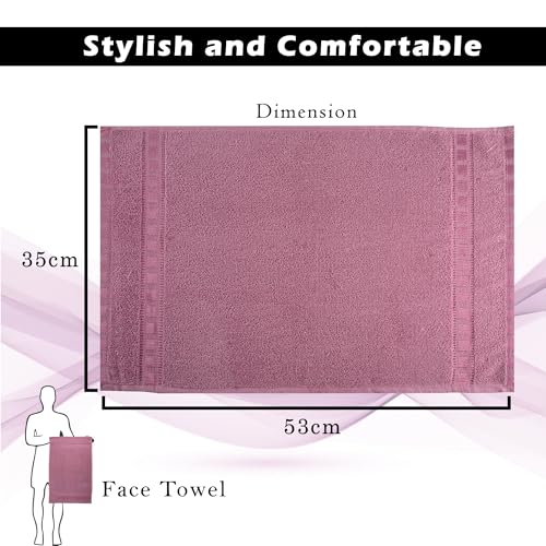 Image of Urbane Home Pack of 6 Cotton Hand /Face Towels for Men & Women | Easily Washable | Workout Gym Napkins for Men | Pocket Towel - Dark Blue & Pink