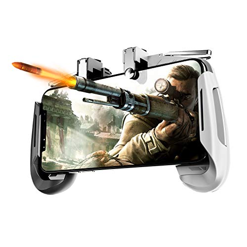 DLseego PUBG Mobile Game Controllers, [Actualización] Disparo Sensible Aim Gaming Grip Combinaciones de Colores Múltiples Gaming Trigger para PUBG Knives out para Android e iOS - Negro + Blanco