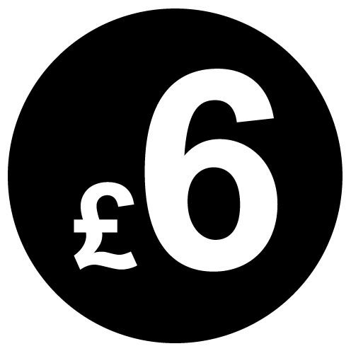 £ Black Price Stickers - 20mm, £6, 500 — image 1