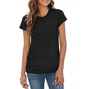 Sherosa Womens T Shirts Short Sleeve Crew Neck Shirts Basic Tee Tops Blouse