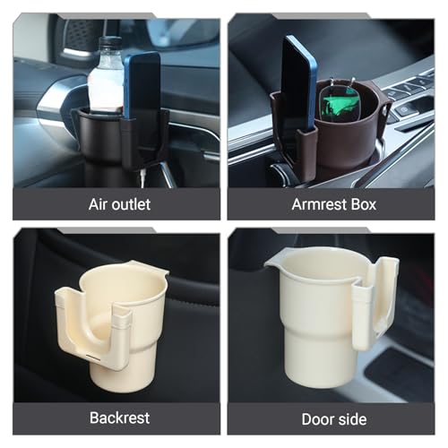 Soporte para vaso de carro con gancho y porta teléfono beige miniatura 6