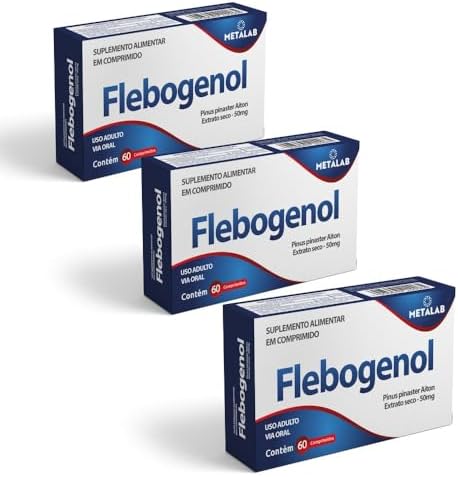 Pinus Pinaster Flebogenol 50mg Combo 3 Caixas C/60comp, Picnogenol ...