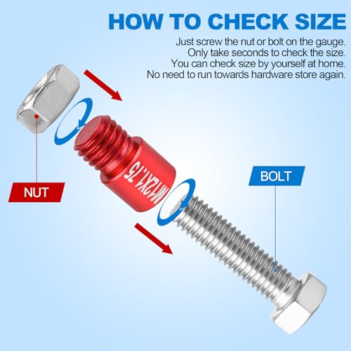 Gewindelehre 52-Teiliges Thread Checker Satz - Gewindeprüfer for Schrauben und Muttern Aluminiumlegierung Gewindelehre Mit Metrischen and Imperialen Geeignet Zum Erfassen und Messen Von Gewindemaßen