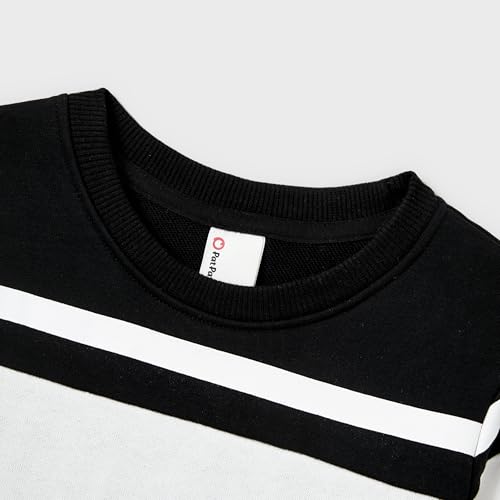 Image of PATPAT Family Matching Outfits Dresses and Sweatshirt Fall Winter Off Shoulder Dresses and Long Sleeve Sweatshirt