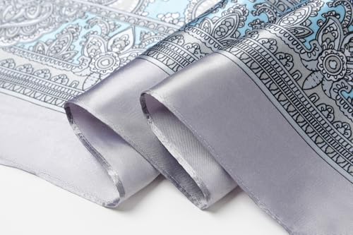 Image of 35 inch Men's Silk Cowboy Scarf - Oversized Western Bandana Neckwear, Large Square Scarf with Gift Packaging