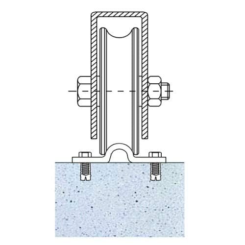 Miniatura 3 de Doja Industrial Rueda Sobreponer Tamaño: 100 X 20 2 Unidades Ruedas Para Puertas Correderas Rodillo En Forma U Uso: Garaje, Porton, Casa, Puertas Metalicas Exterior