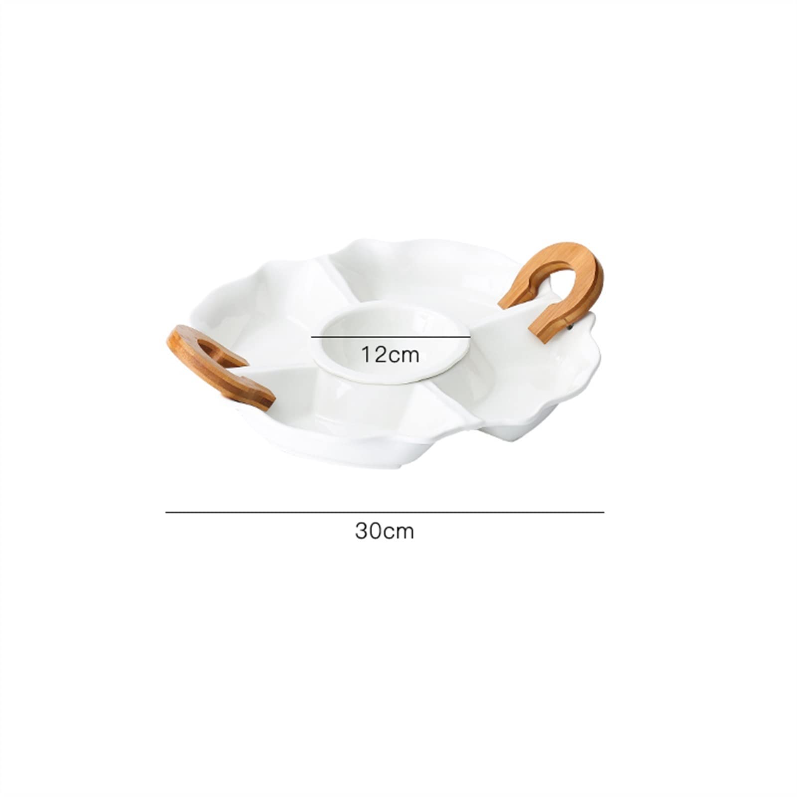 Ciotoline da Snack Antipasto diviso in ceramica bianca Vassoio da portata a 5 sezioni Caramelle Snack Insalata Dessert Frutta secca Noci Piatto for il Ringraziamento Matrimonio Home Office Party | Riu