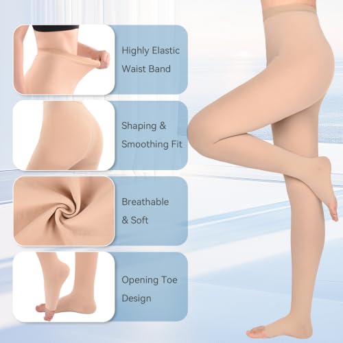 Image of 15-20mmHG Graduated Compression Pantyhose for Women Men,Medical Compression Tights, Support Hose, Compression Leggings for Varicose Veins, Edema