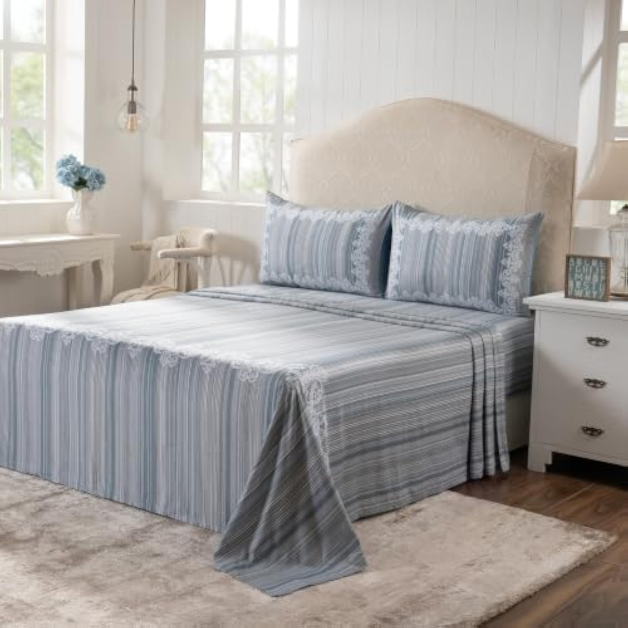100% Cotton King Size Bedsheet with 2 Pillow Covers
