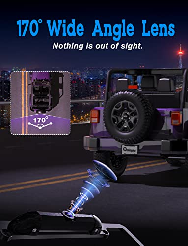 Erapta Backup Camera System 1080P With Stainless Steel License Plate Frame 5.0 Inch Monitor 170° Wide Ir Night Vision Ip69 Waterproof Rear View Reversing Camera For Automotive Car Truck Suv Rv (Em43) #TOP4