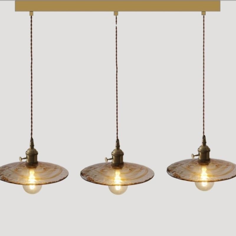 Lustre moderne lampe LED suspendue en verre rétro 3 lumières blanc chaud