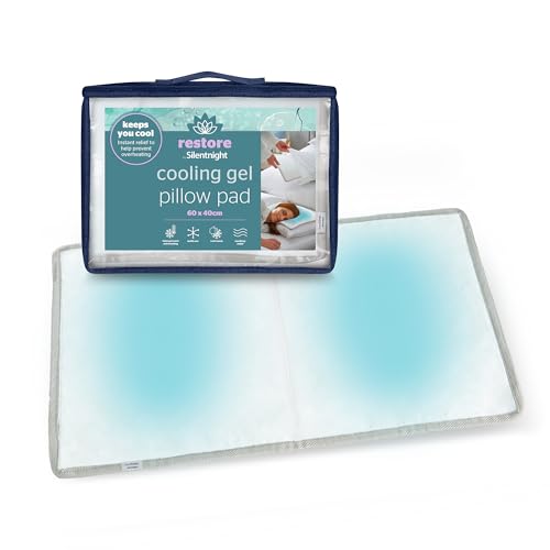 Silentnight Restore Cooling Pillow Pad - Cooling Mat Gel Pillow Cushion Insert For Night Sweats Sleeping Helps Absorb Body Heat, Prevent Overheating And Improve Sleep Quality - 60X40Cm-image