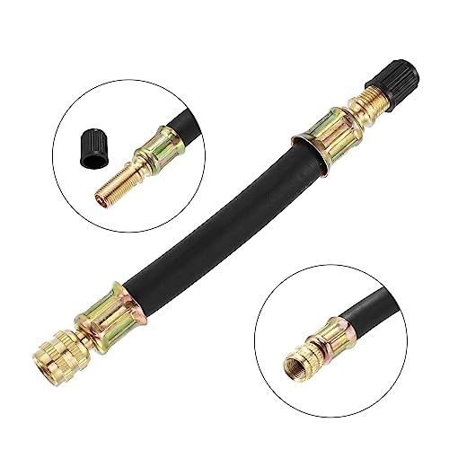 Image of X AUTOHAUX 4pcs Tire Valve Extension Stem Adaptor Tool Flexible Dual Valve Stem Extender Pipes 12cm / 4.7 inch for Car Truck Bike Trailer RV Portable Air Compressor