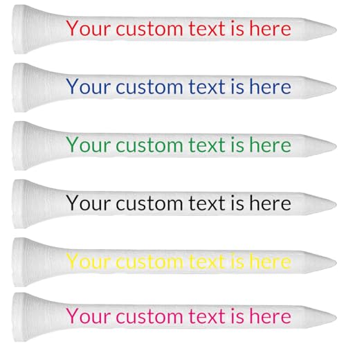 NEZORYXQ Personalized White Wooden Golf Tees 50 to 1000 Pieces Customize with Your Text Sizes: 3 1/4 2 3/4 2 1/8