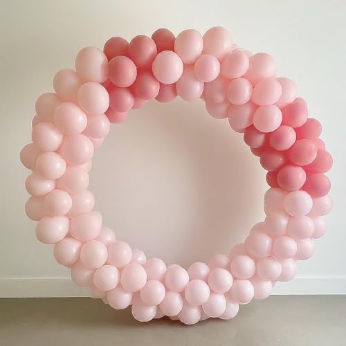 Image of Regular Balloon Combo For Decoration with Glue Dots & Balloon Arch Strip - Party Decor Set For Easy Party Setup (PINK RED, 100)